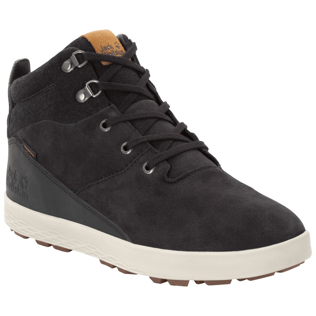 Jack Wolfskin AUCKLAND WT TEXAPORE MID μποτεσ χειμωνασ ανδρικα μαυρα/μπεζ | GR2753057